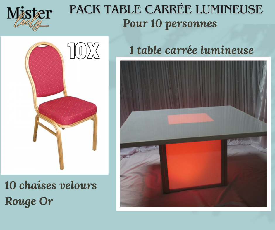 Location - [PACK] Table lumineuse garnie - Lumière Minimaliste