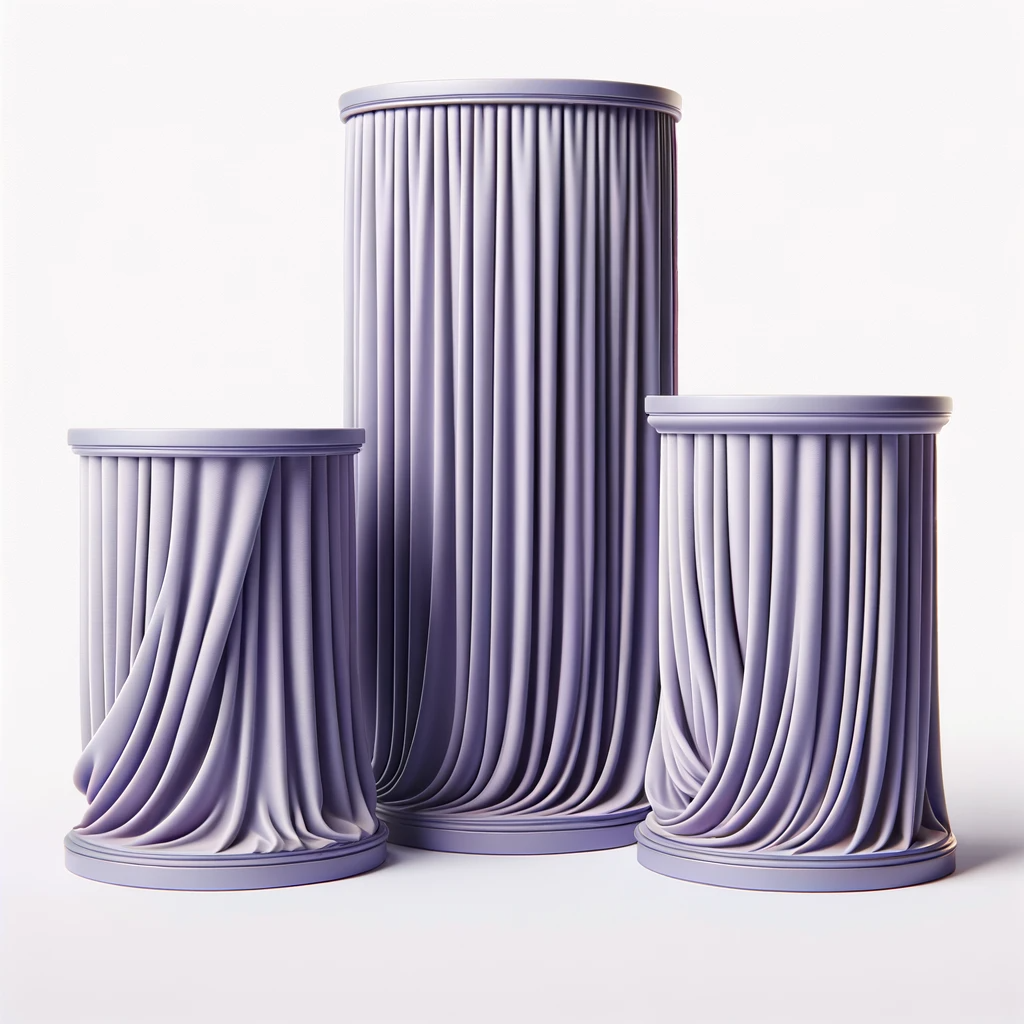 Location - Colonnes cylindriques pliables blanches par 3