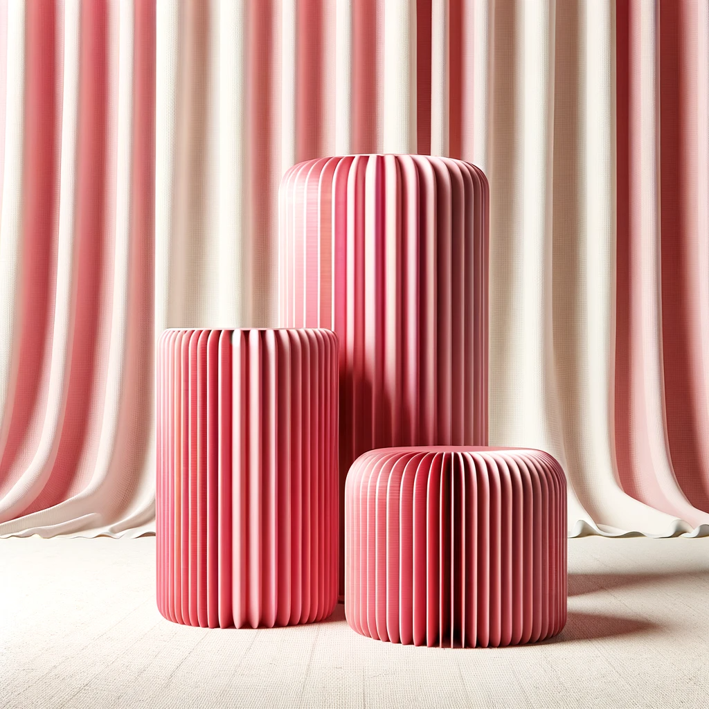 Location - Colonnes cylindriques pliables couleur rose par 3