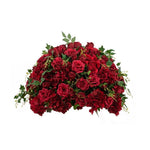 Location - Demi boule de fleurs artificielles Rouge 50 cm