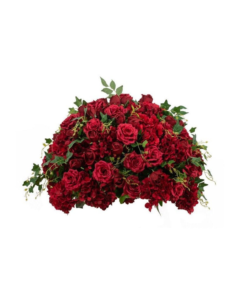 Location - Demi boule de fleurs artificielles Rouge 50 cm