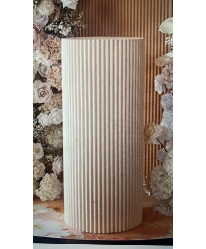 Location - Lot de 3 Colonnes cylindriques striées design