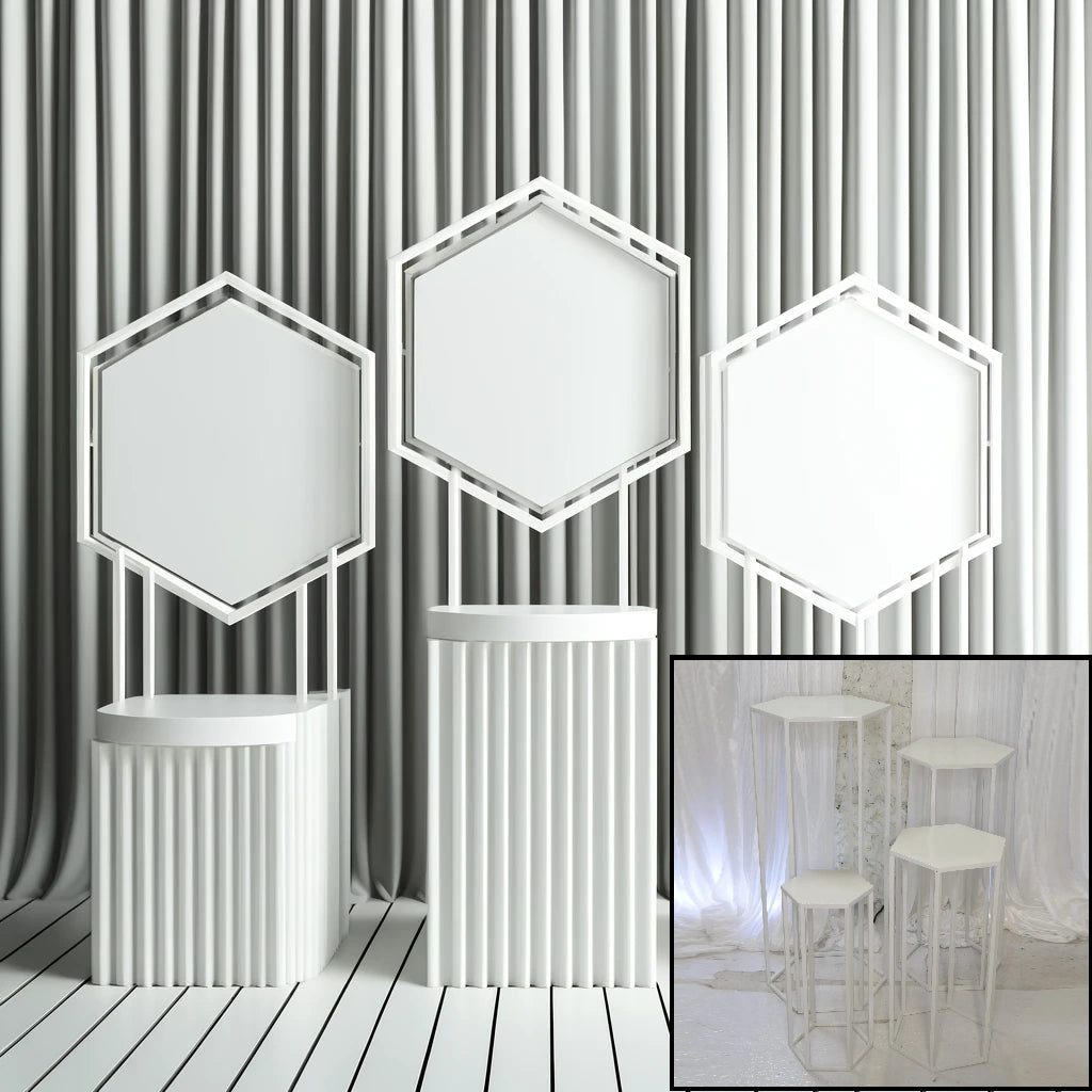 Location - Lot de 4 sellettes hexagonales en Métal de couleur blanc Premium