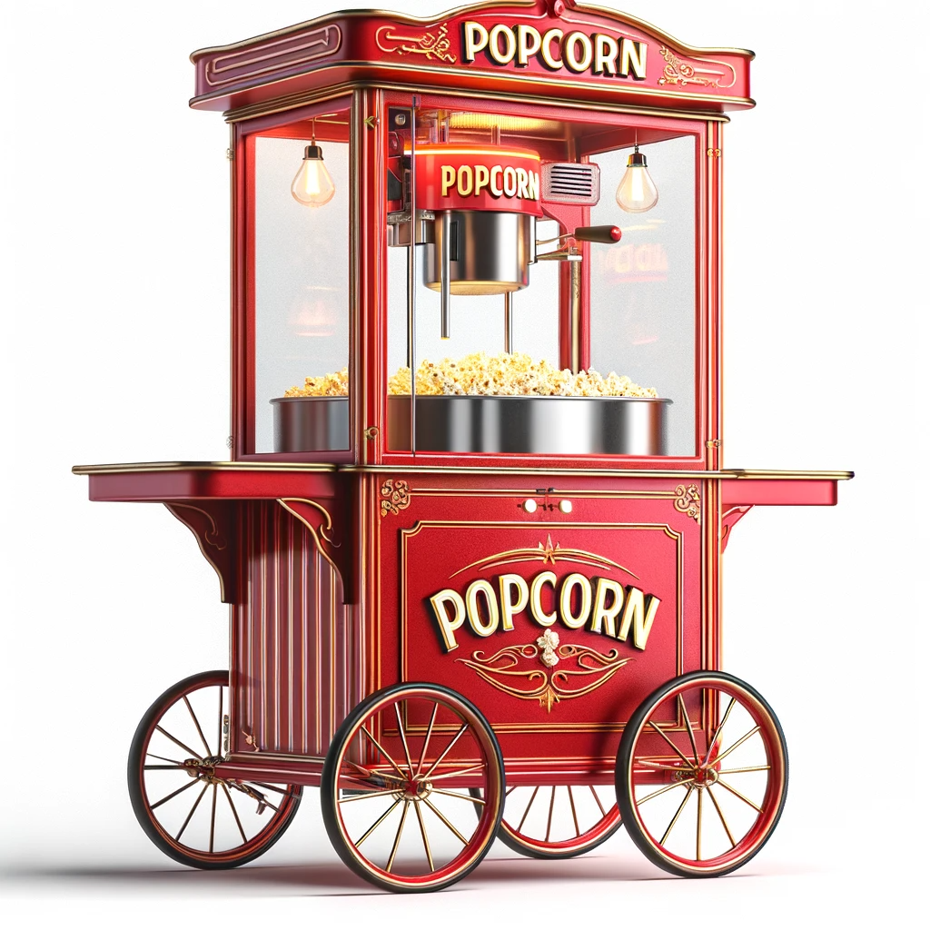 Location - Machine à pop corn professionnelle sur chariot