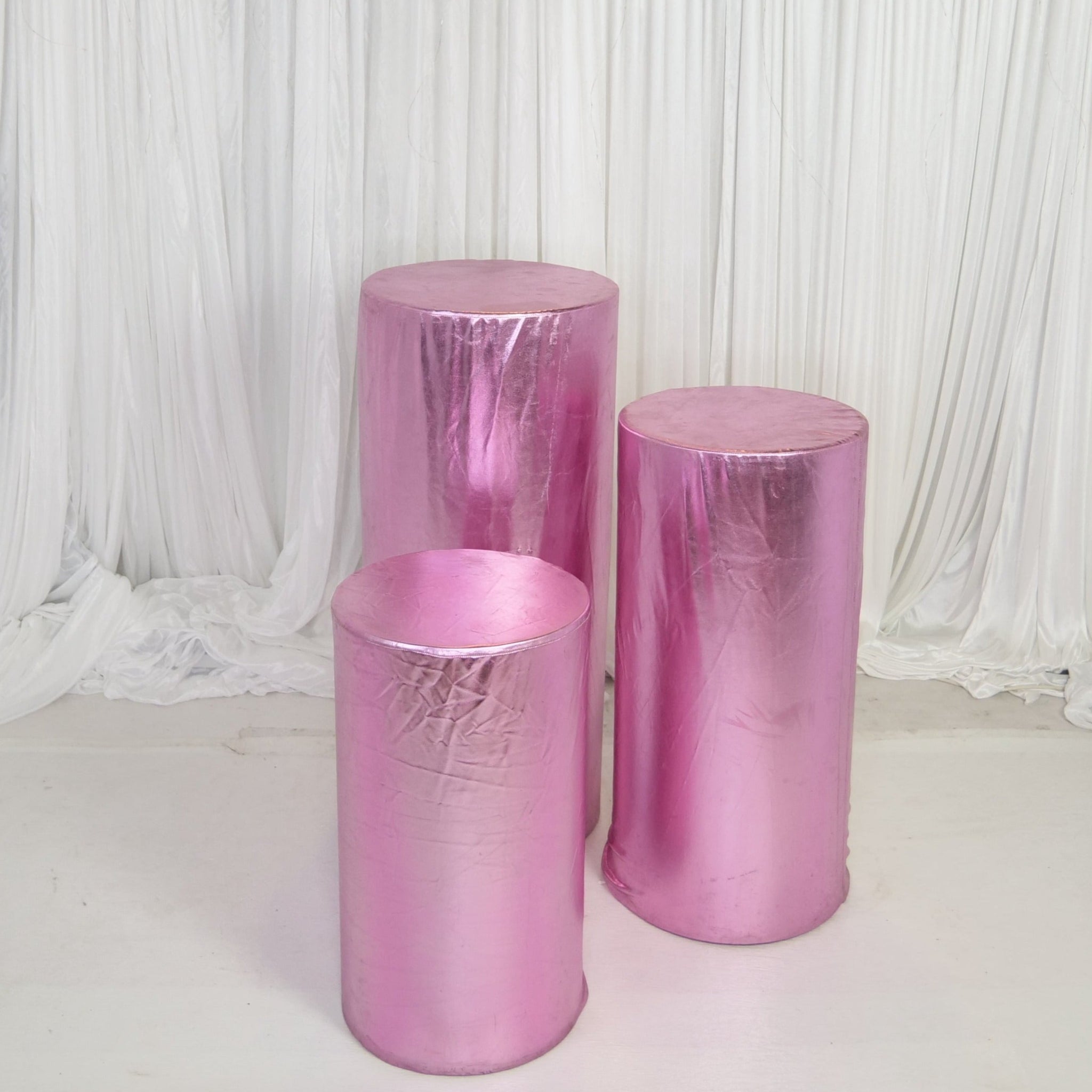 Location - Colonnes cylindriques par 3 Rose (housse de protection)