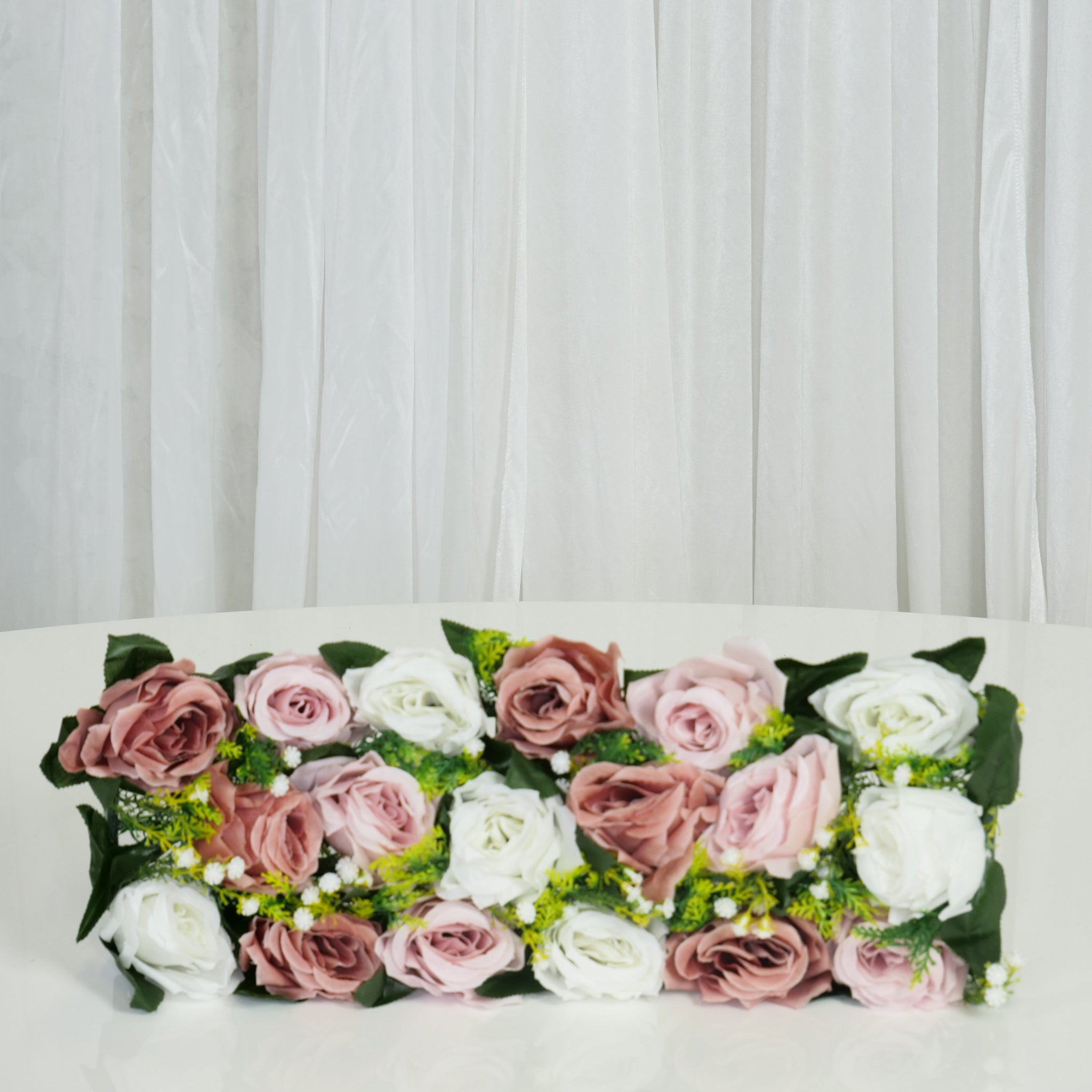 Location - Chemin de table floral rectangulaire 50cm x 25cm - Rose Poussiéreuse