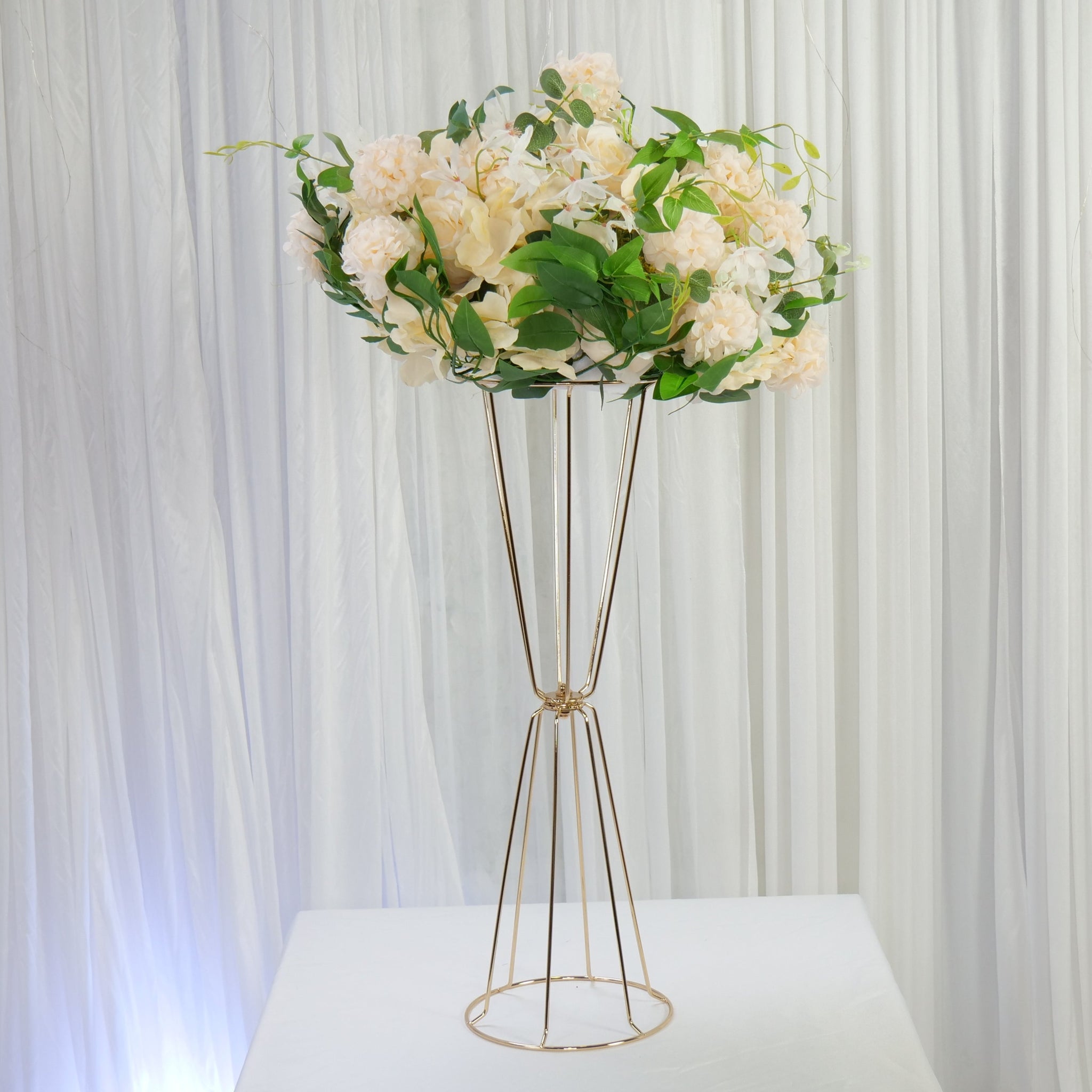 Location - Demi Boule De Fleurs Artificielles Champagne 40cm