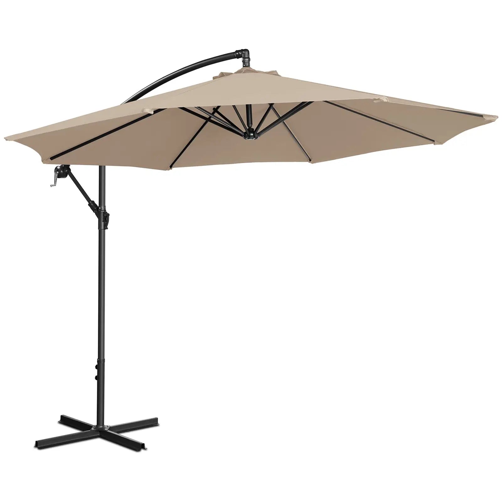 Location - Parasol déporté - Couleur crème - Rond - diamètre 300 cm - Inclinable