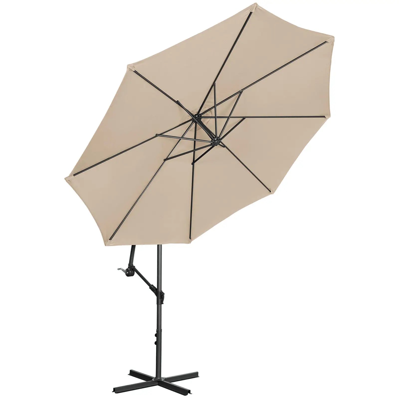 Location - Parasol déporté - Couleur crème - Rond - diamètre 300 cm - Inclinable