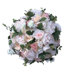 Location - Boule De Fleurs Artificielles Rose Ivoire Vert 32 Cm