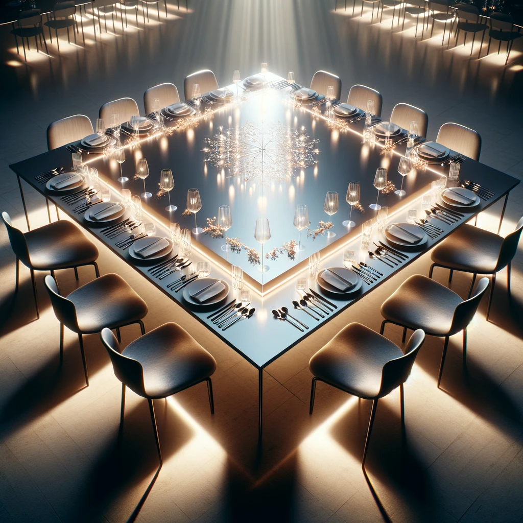 Location - [PACK] Table lumineuse garnie - Éclat Culinaire