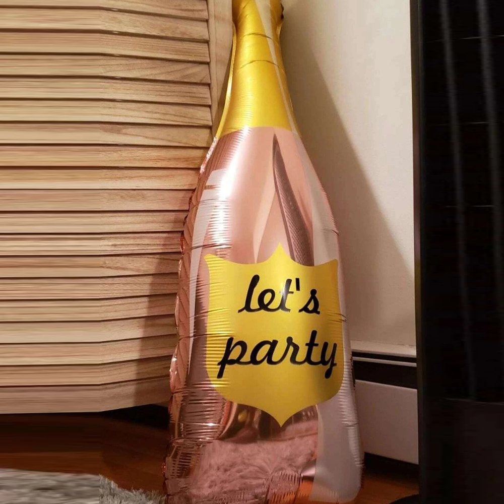 Ballon en forme de bouteille de vin "let's party"