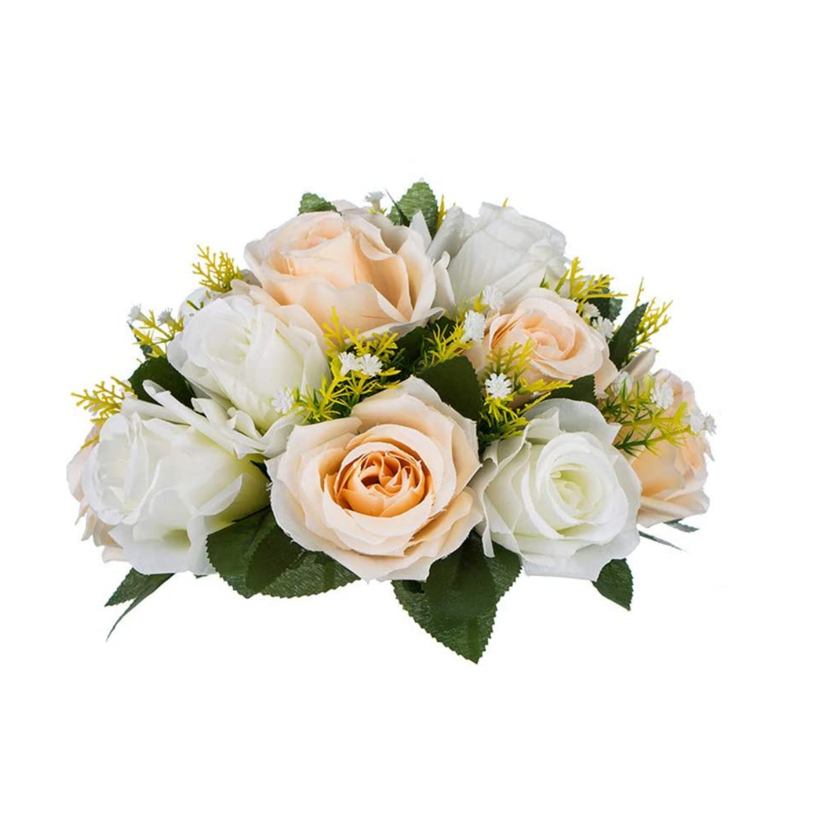 Location - Demi boule de fleurs Artificielles (15 Roses) blanc et Nude –  misterlocly