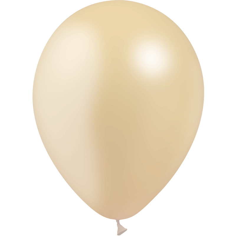 100 Ballons Latex HG45 Métal Ivoire 13cm