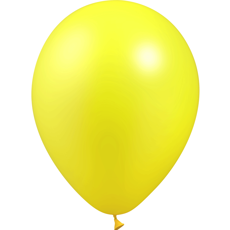 100 Ballons Latex HG45 Métal Jaune citron 13cm