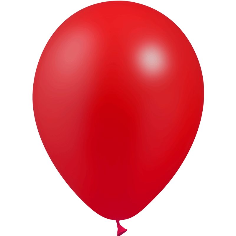 100 Ballons Latex HG45 Métal Rouge 13cm