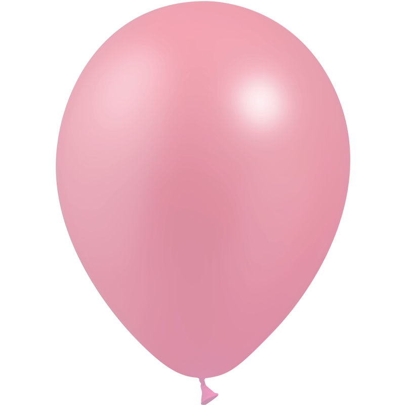 100 Ballons Latex HG95 Métal Rose Bonbon 25cm