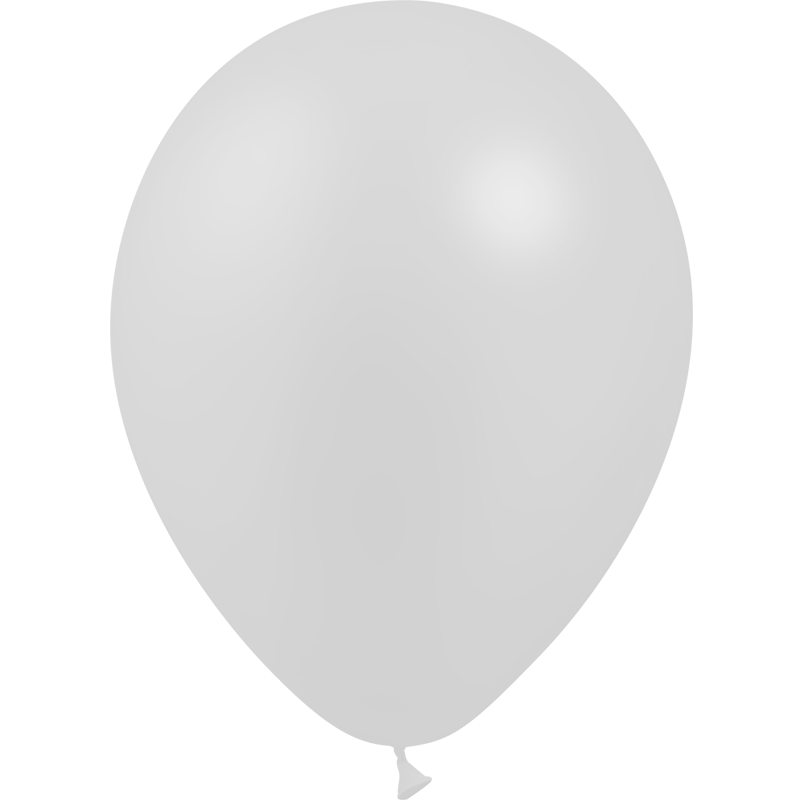 100 Ballons Latex HG45 Métal Argent 13cm