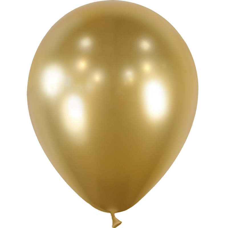 100 Ballons Latex HG45 Doré Brillant 13cm