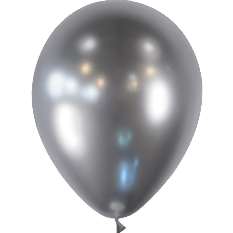 100 Ballons Latex HG45 Argent Brillant 13cm