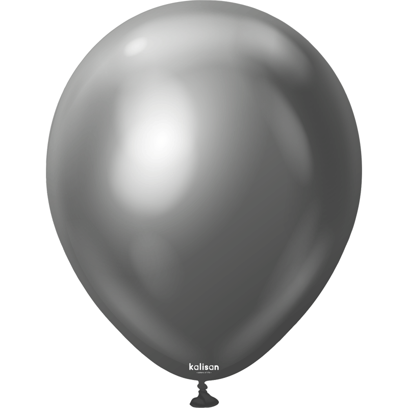 100 Ballons Latex Chrome Gris espace 13cm