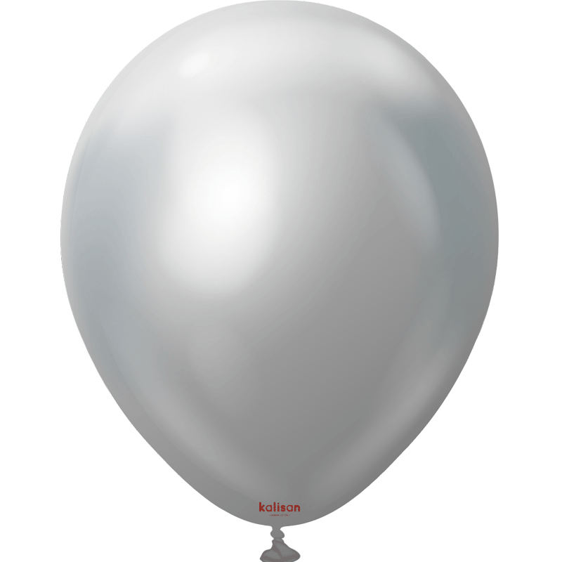 100 Ballons Latex Chrome Argenté 13cm