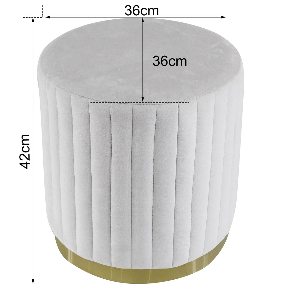 Location - Pouf rond Nutley Velours Taupe