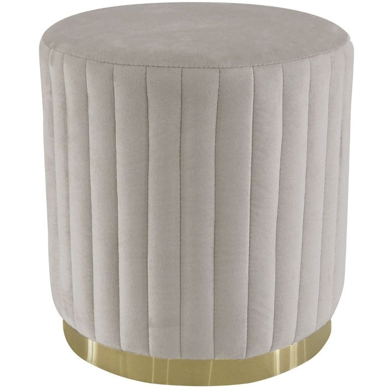 Location - Pouf rond Nutley Velours Taupe