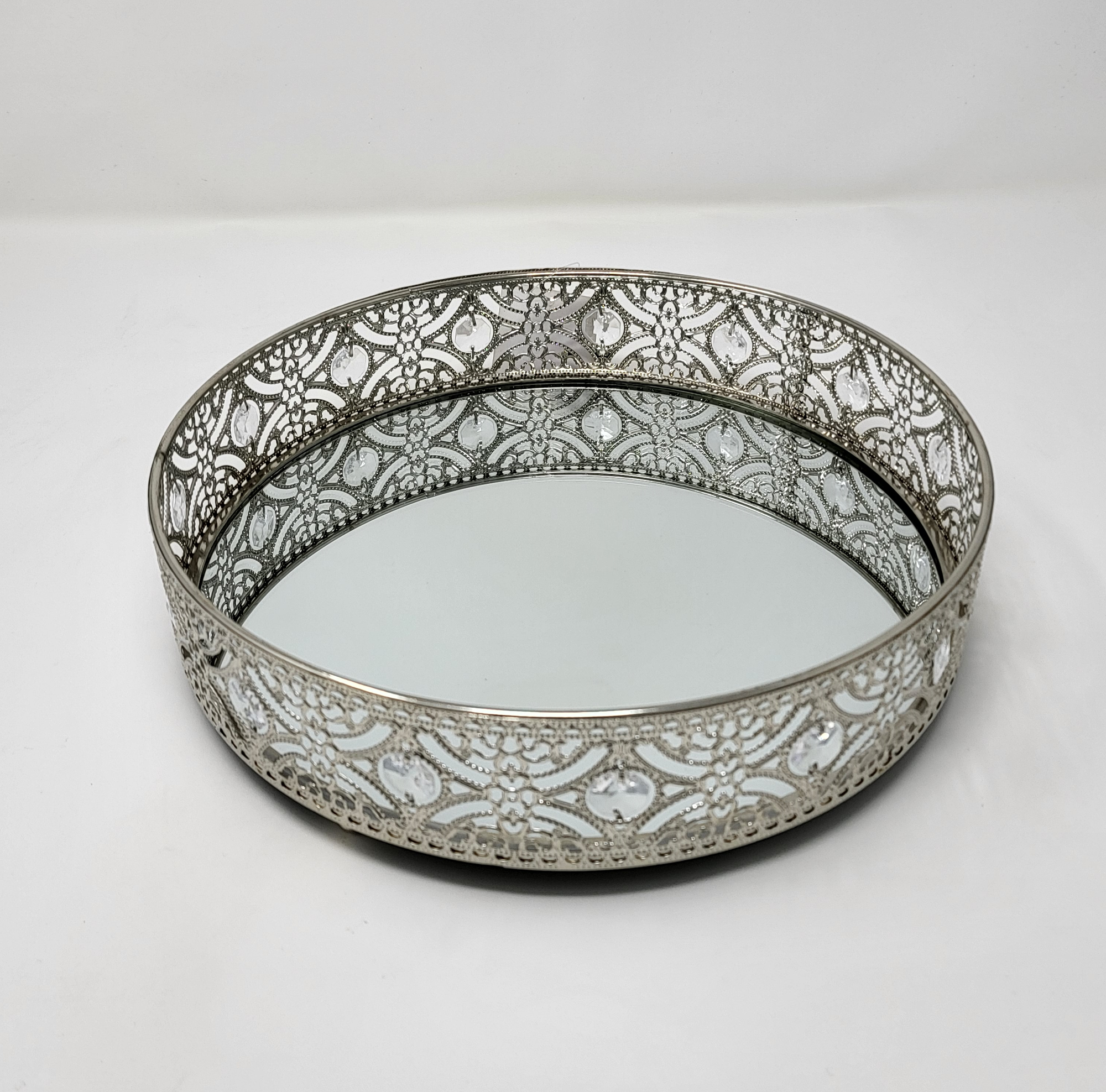 Location - Plateau miroir rond 25 cm